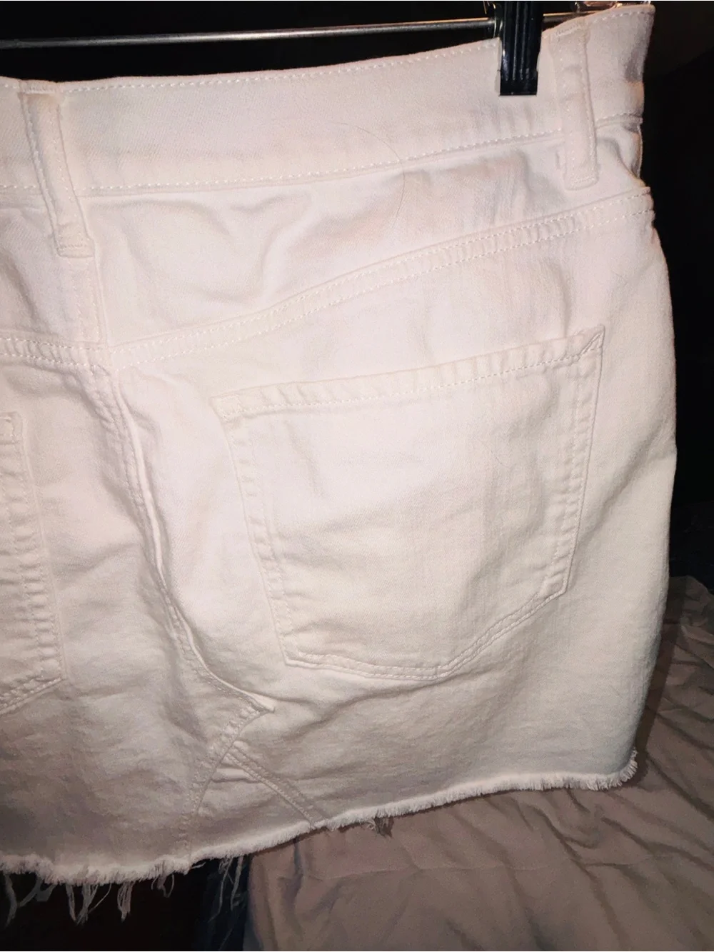 Express White Denim Frayed Hem Skirt Size 10